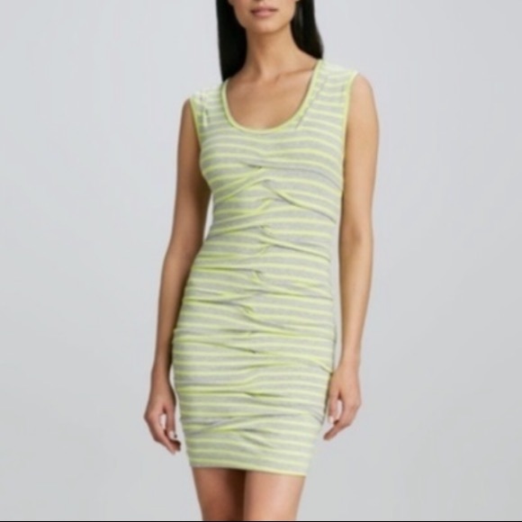 Striped Ruched Jersey Dress 